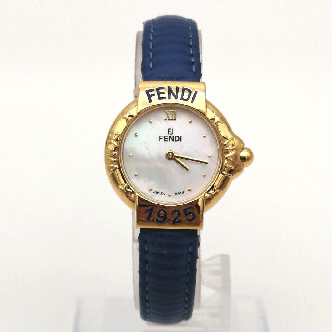 稼働✨ FENDI　腕時計　シェル文字盤　430L　ゴールド　ロゴ　【新品電池】