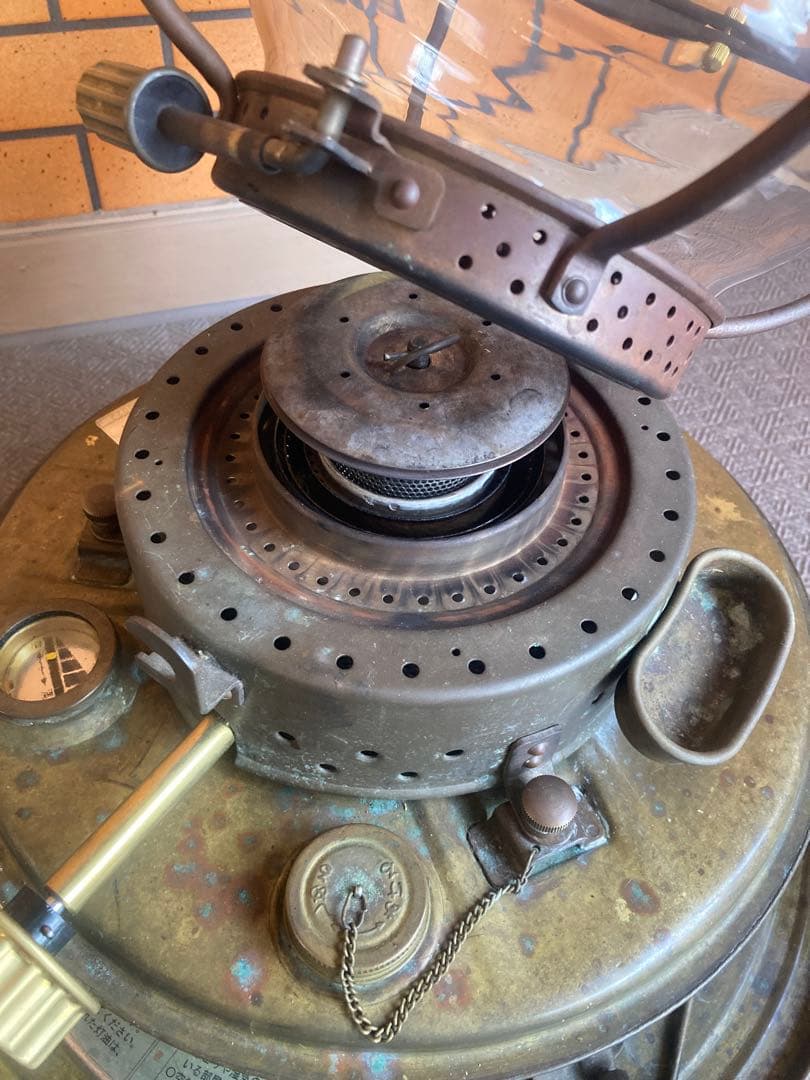 ニッセンゴールドフレーム　ＩＳ－3 石油ストーブ　真鍮製　替え芯付き