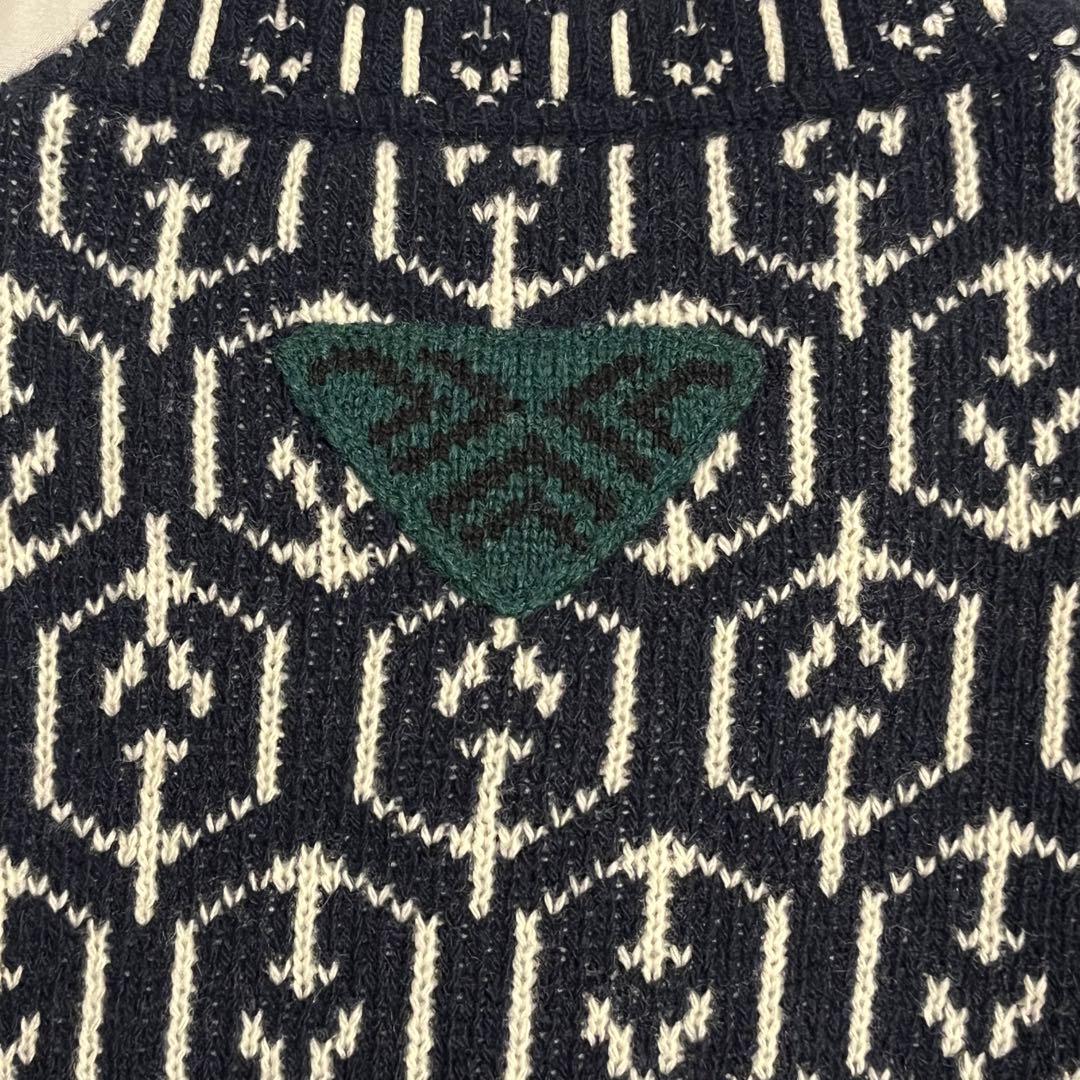 PRADA 21AW 総柄 カシミヤ混 ウール混 セーター ニット　ラフシモンズ