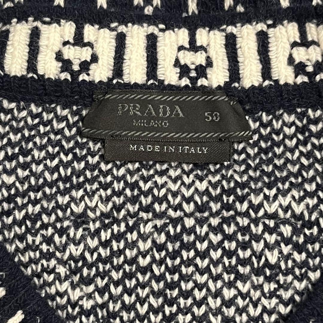 PRADA 21AW 総柄 カシミヤ混 ウール混 セーター ニット　ラフシモンズ