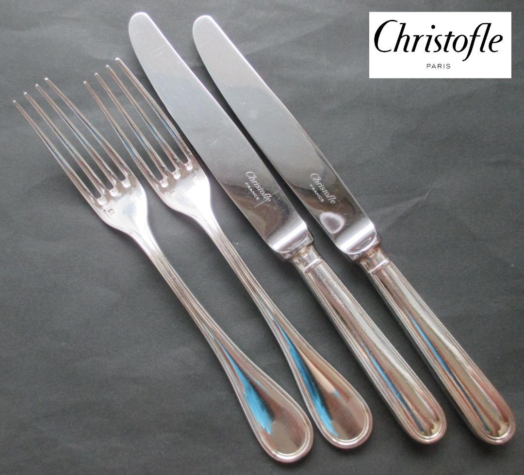 ☆仏蘭西銀器クリストフルシルバー　カトラリー4本セット　定番のアルビ