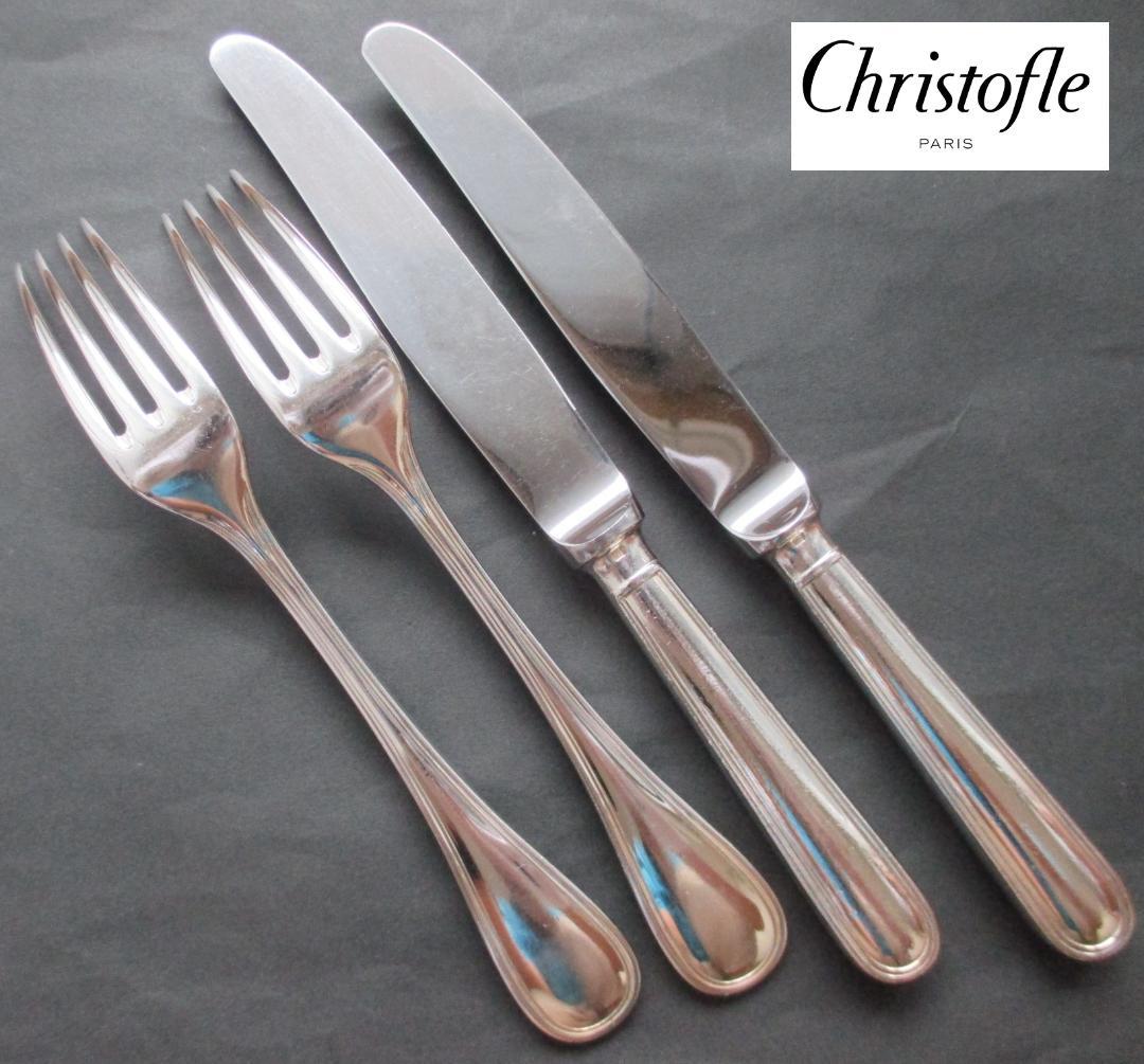 ☆仏蘭西銀器クリストフルシルバー　カトラリー4本セット　定番のアルビ