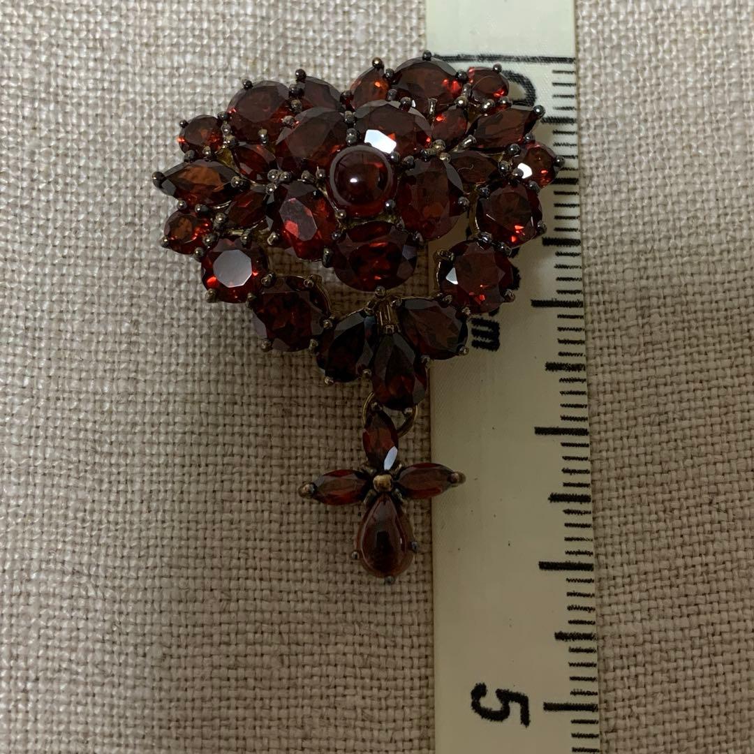シルバー925 碌山 ブローチ ペンダントトップ ガーネット