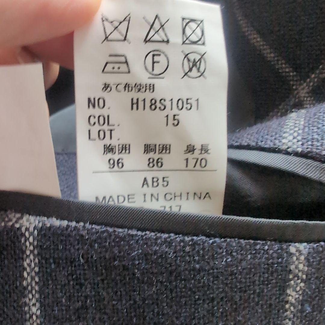 SAVILE ROW チェック柄ビジネスジャケット　AB5　綿麻　ビジカジ