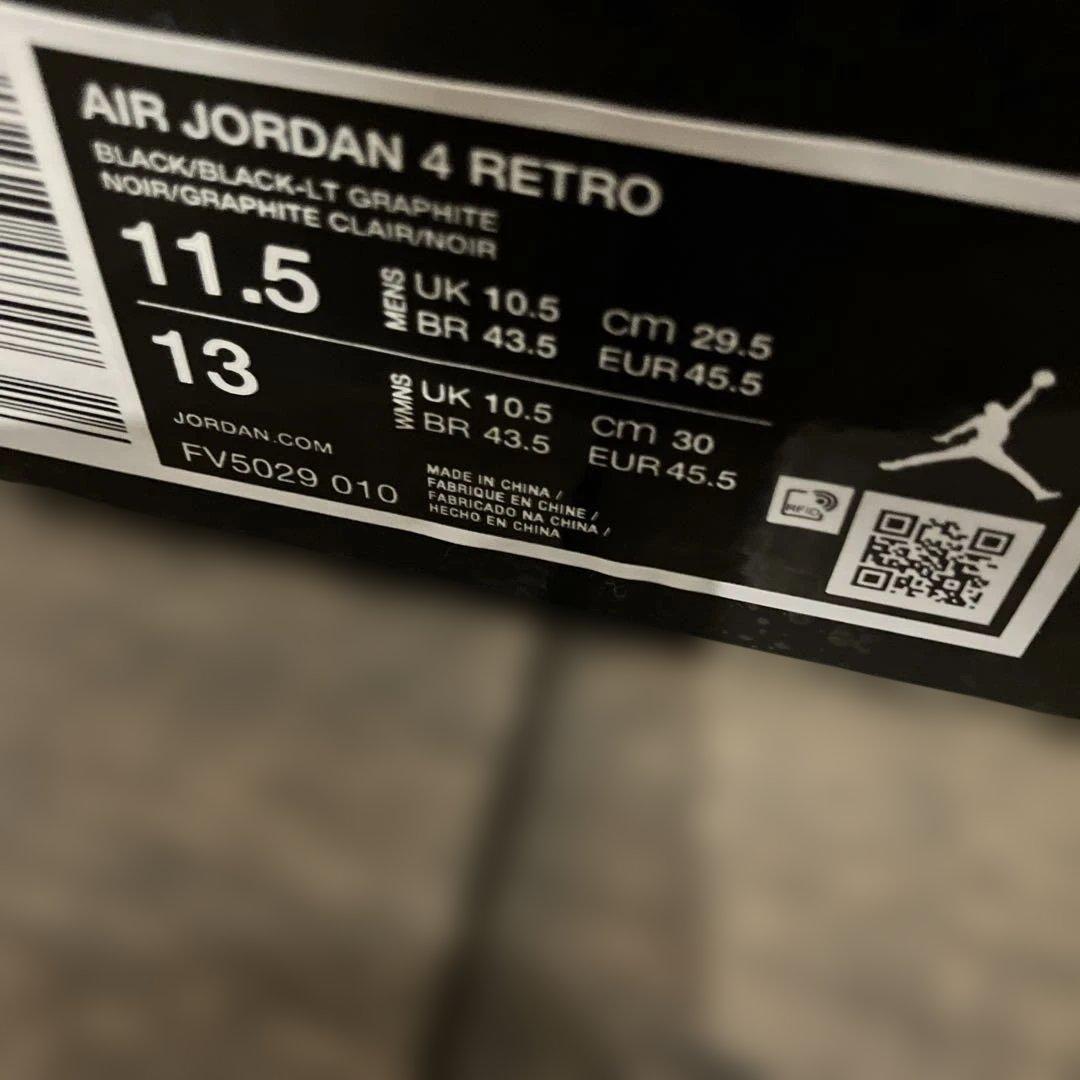 Air Jordan 4 Retro ブラック/キャット 11.5