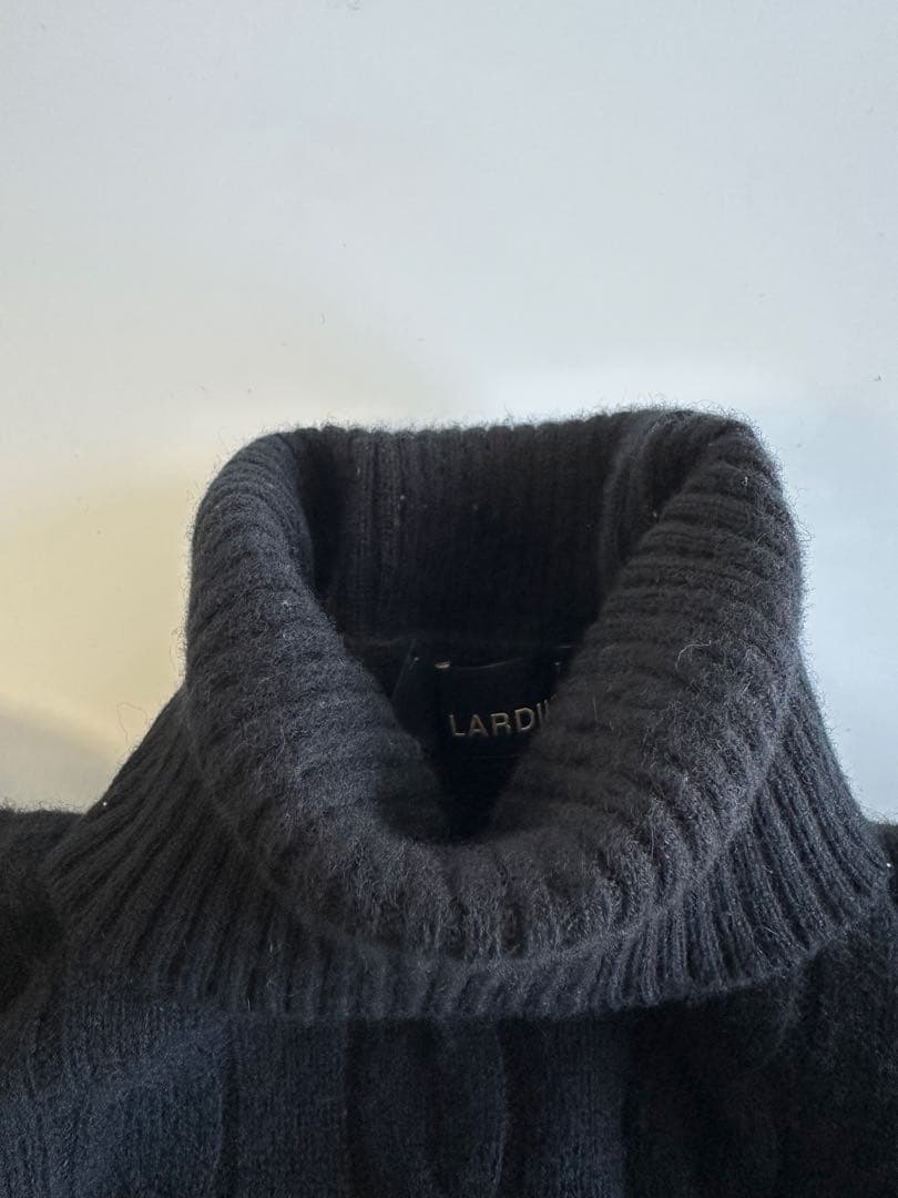 LARDINI ラルディーニ カシミヤ混ウールタートルニット ブラック50サイズ