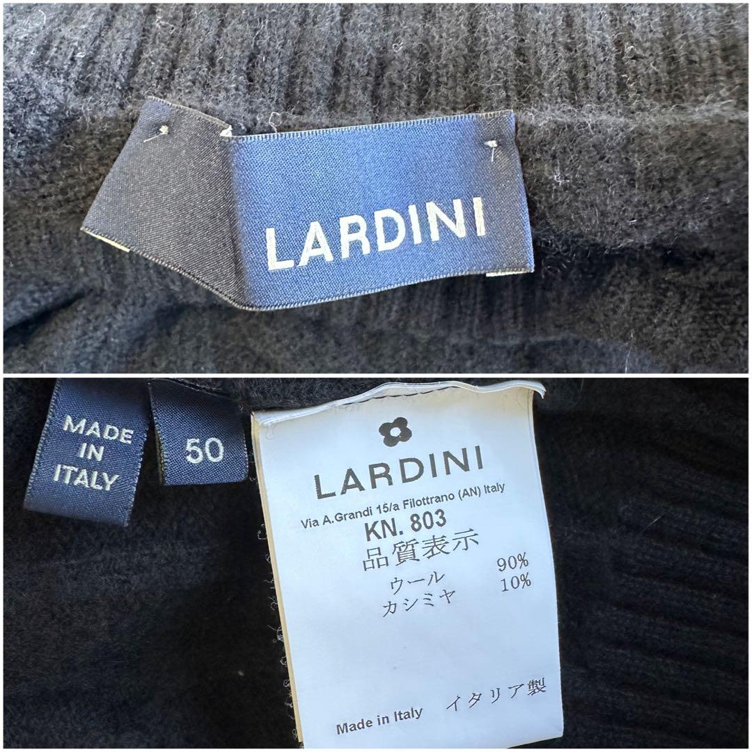 LARDINI ラルディーニ カシミヤ混ウールタートルニット ブラック50サイズ