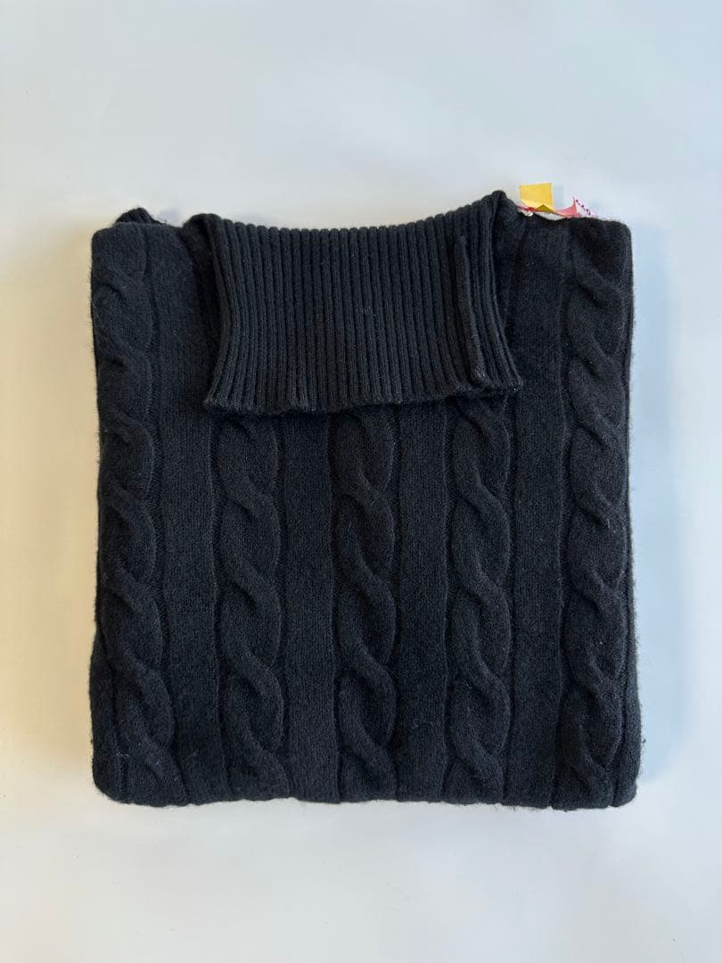 LARDINI ラルディーニ カシミヤ混ウールタートルニット ブラック50サイズ