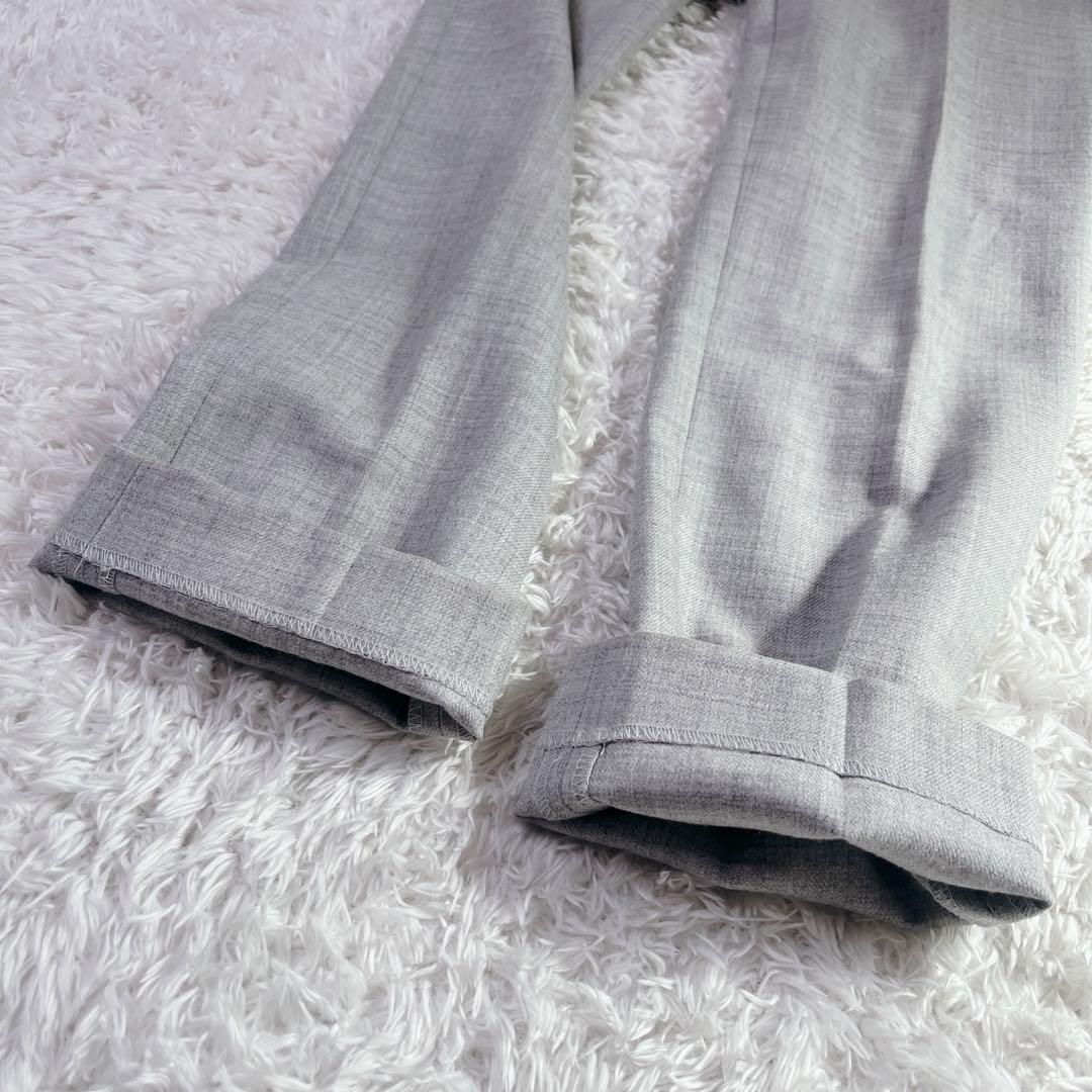 【美品】セオリー ノーカラーパンツスーツセットアップ ライトグレー M 現行タグ