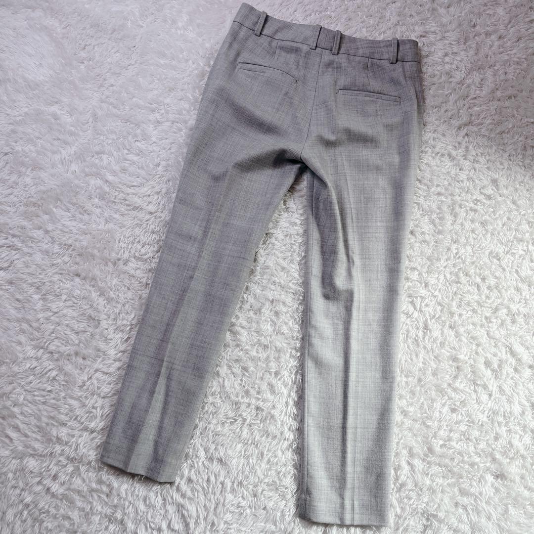 【美品】セオリー ノーカラーパンツスーツセットアップ ライトグレー M 現行タグ