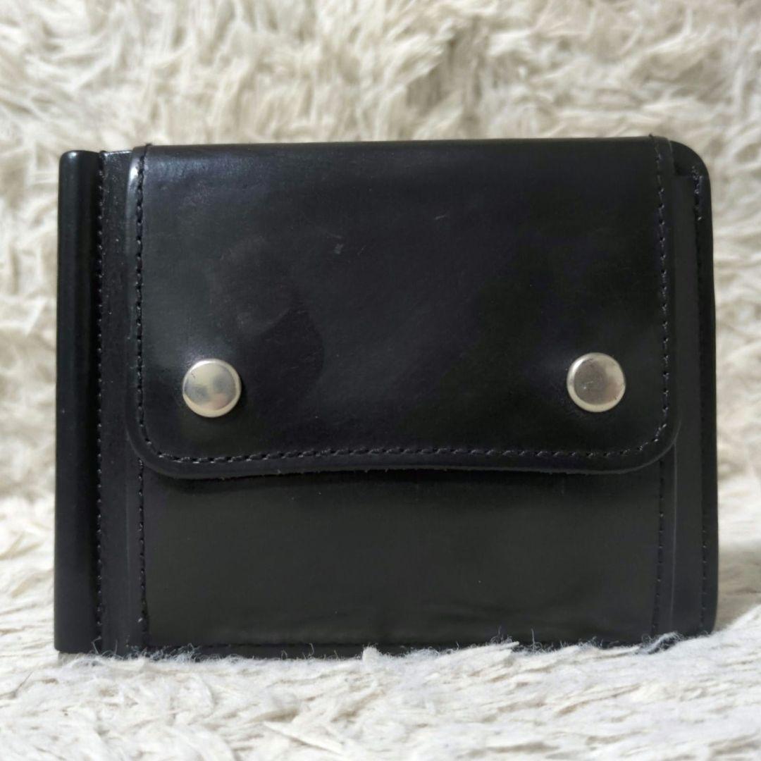 希少 SLOW ブライドルレザー マネークリップ 小銭入れ 札入れ レザー 黒
