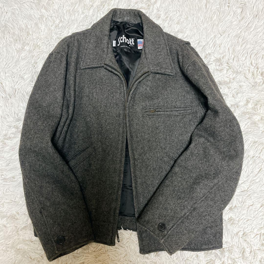 Schott ウールジャケット サイズ40 L シングルライダース アメリカ製