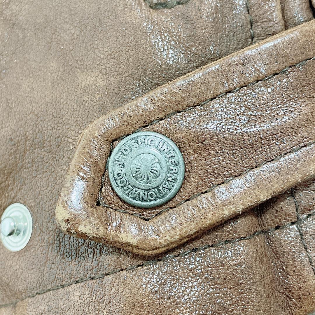 トルネードマート レザーシングルライダースジャケット y2kブラウン M