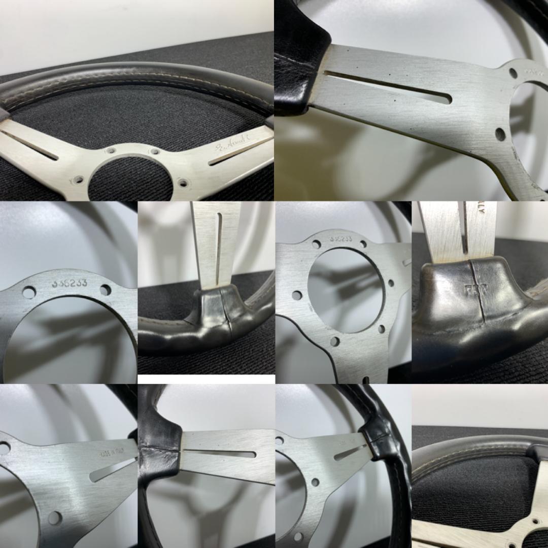 ナルディ クラシック シルバー スポーク レザー 33パイ ホーンボタン&ネジ付