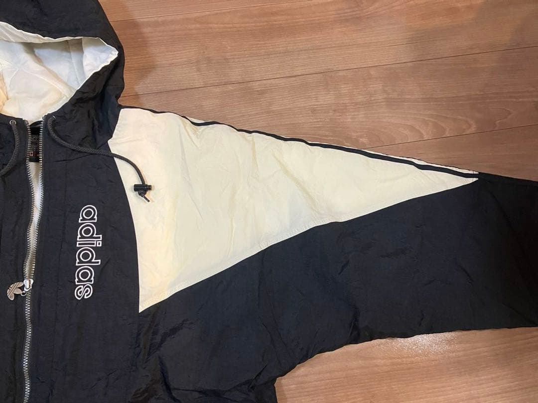 old adidas 古着 80s 刺繍ロゴ 中綿アウター 黒ジャケット 常田