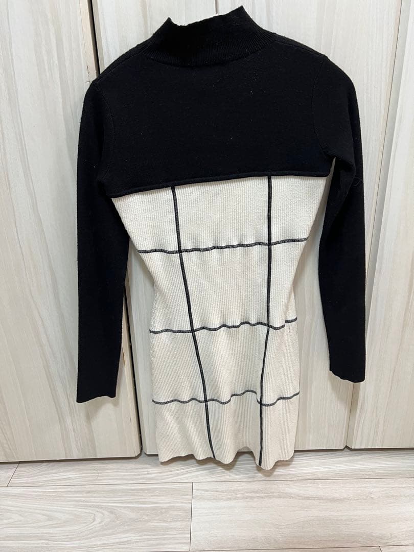 Darich ドッキングリボンデザインニットミニワンピース FREE