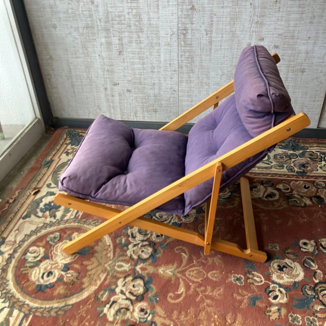 北欧レトロ 木製フレーム リクライニングチェア ラウンジチェア パーソナルチェア