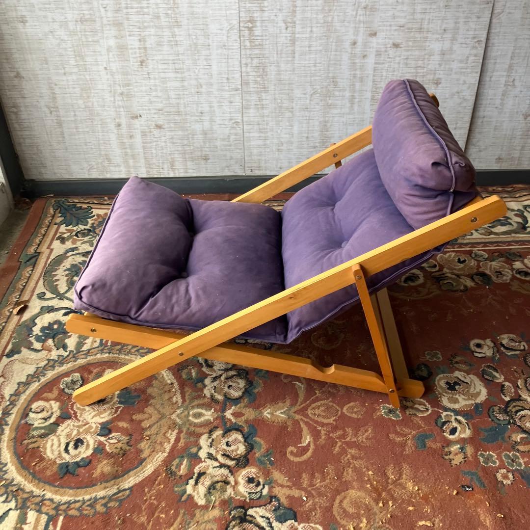 北欧レトロ 木製フレーム リクライニングチェア ラウンジチェア パーソナルチェア