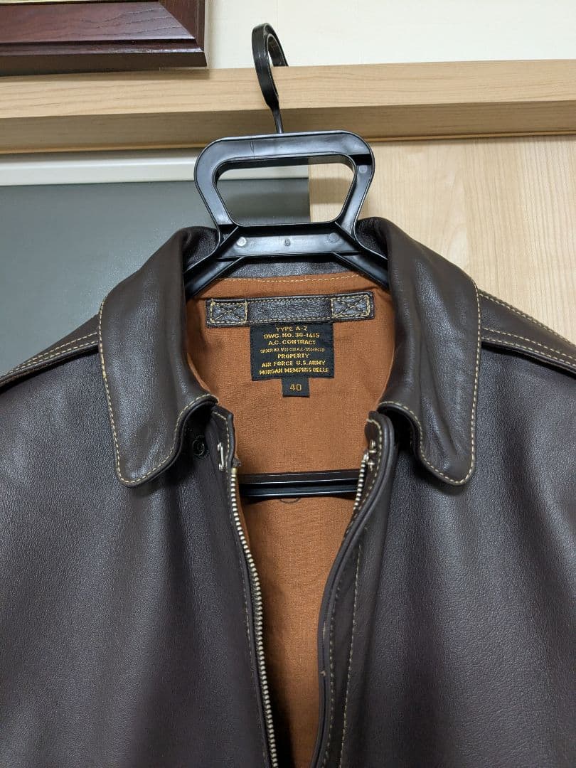 革ジャン　A2フライトジャケット サイズ40　モーガンメンフィスベル 馬革