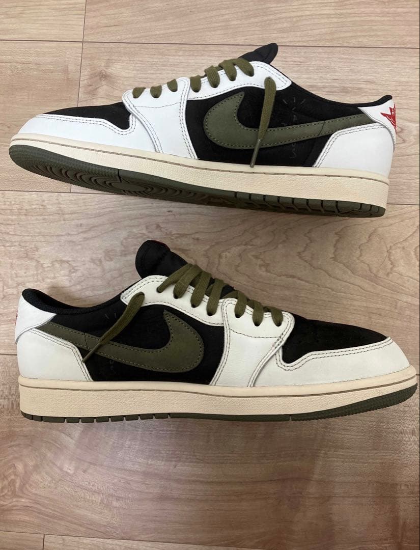 靴 Travis Scott Nike AJ1 Low Medium Olive