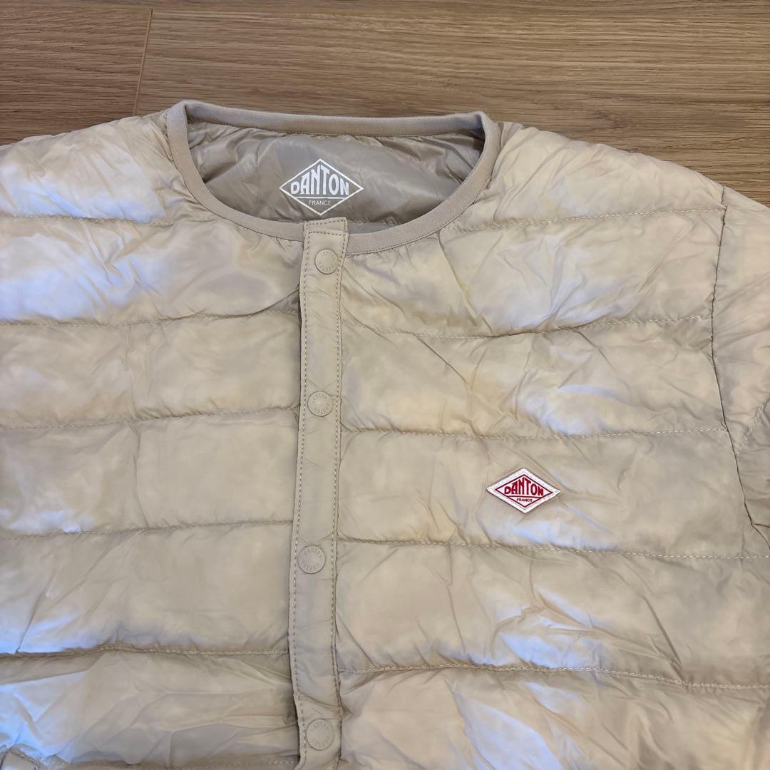 DANTON ベージュ キルティングダウンジャケット