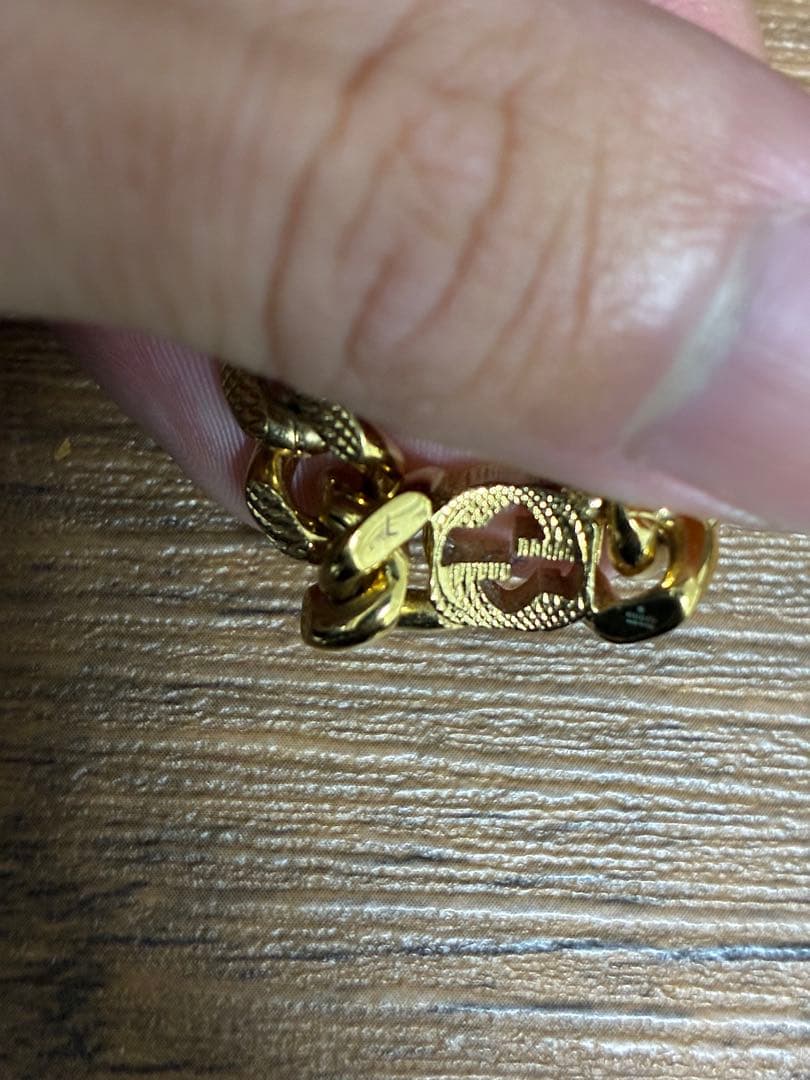 GUCCI インターロッキング　リング　ゴールド　ゴルメット