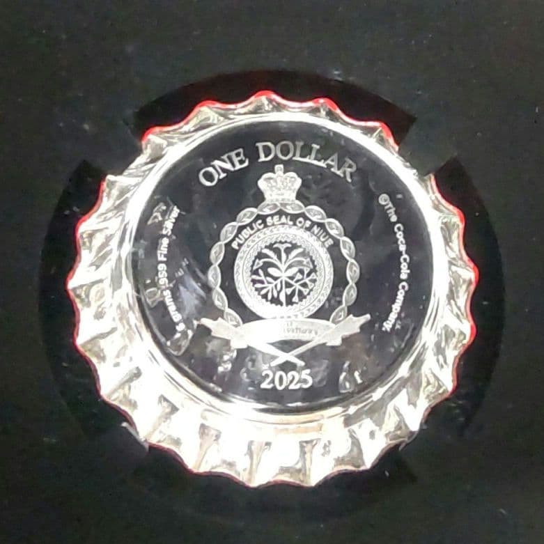 【最高鑑定】2025年 NGCPF70 コカコーラ ボトルキャップ型 純銀 銀貨