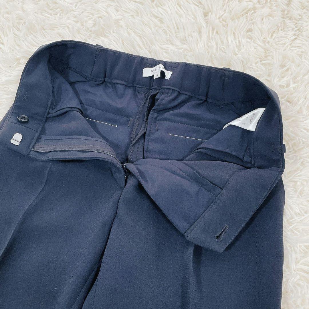 極美品　プラステ　ノーカラー　パンツスーツ　ネイビー　XS