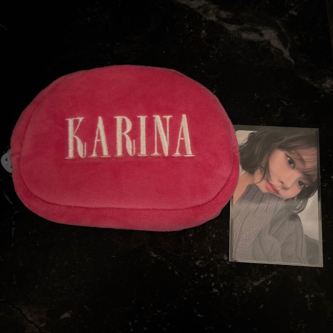 aespa カリナ ファンミ ペンミ ミラー付きポーチ トレカ