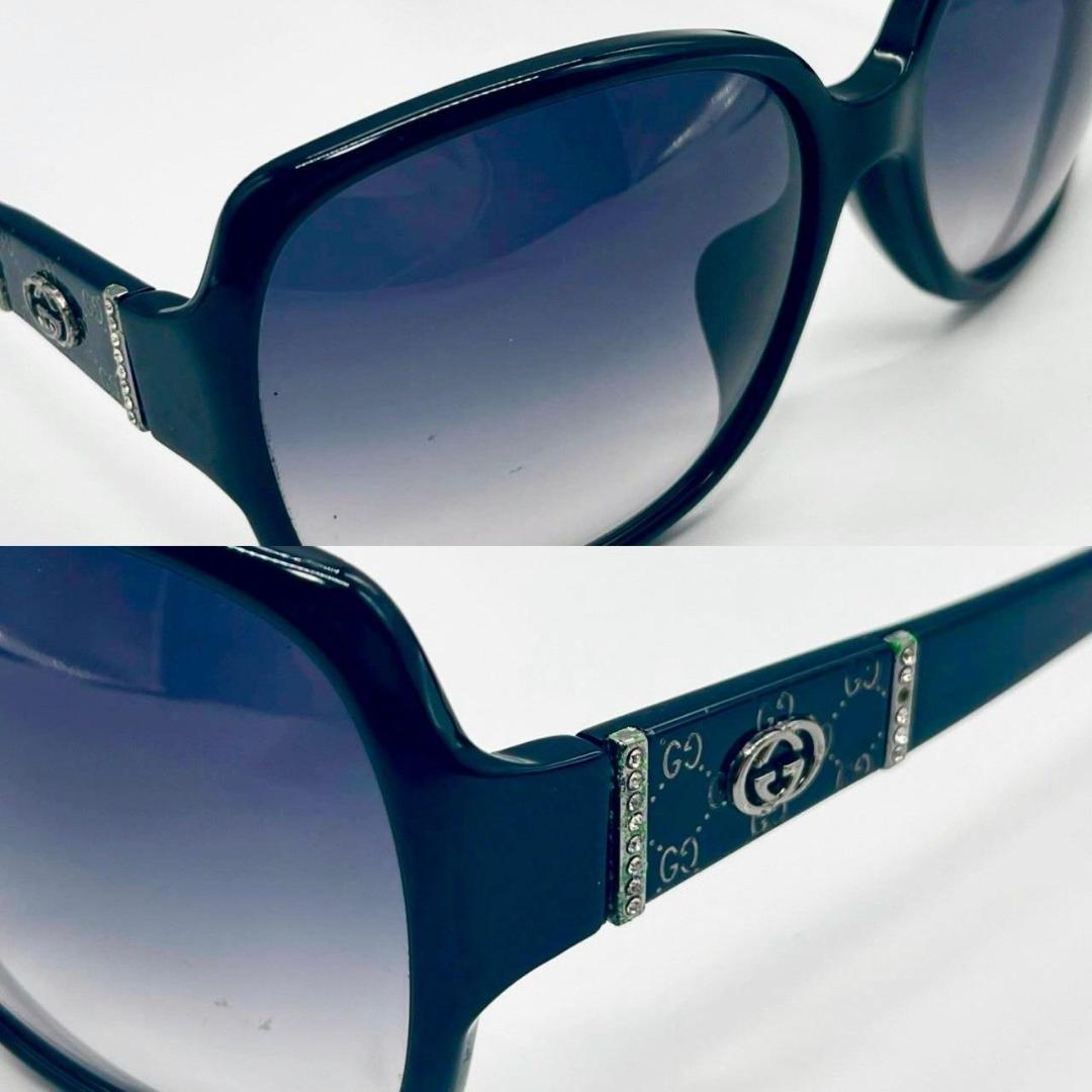 グッチ サングラス アイウェア プラスチック ネイビー シルバー 70908