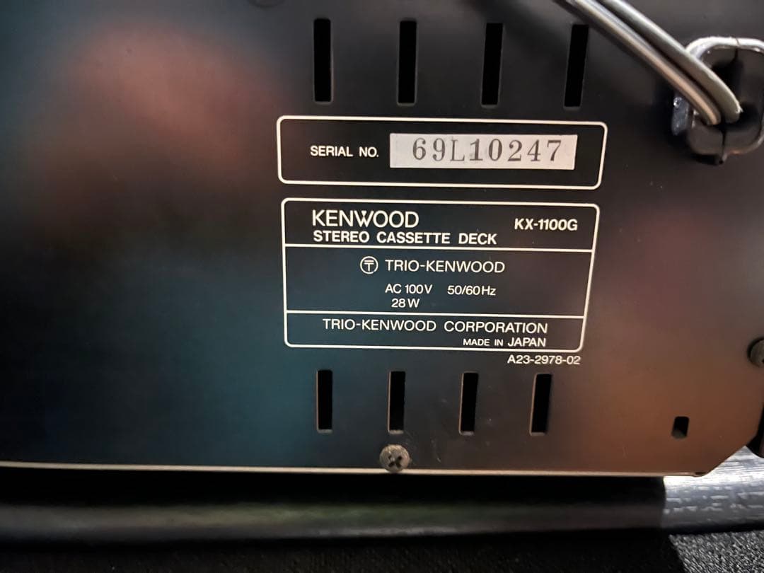 カセットプレーヤー　KENWOOD KX-1100G