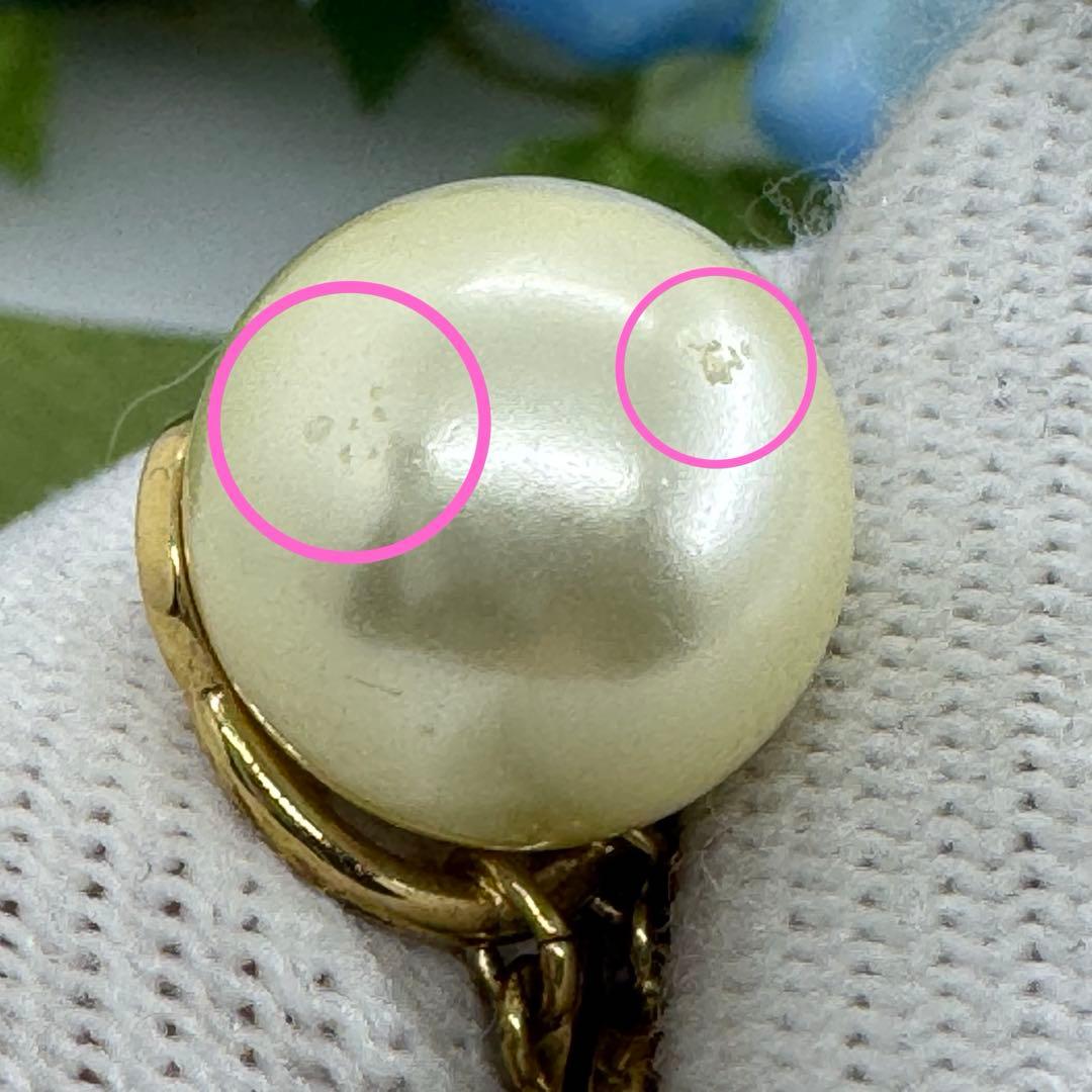 DIOR パール トライバル 片耳ピアス ラインストーン付き 070883