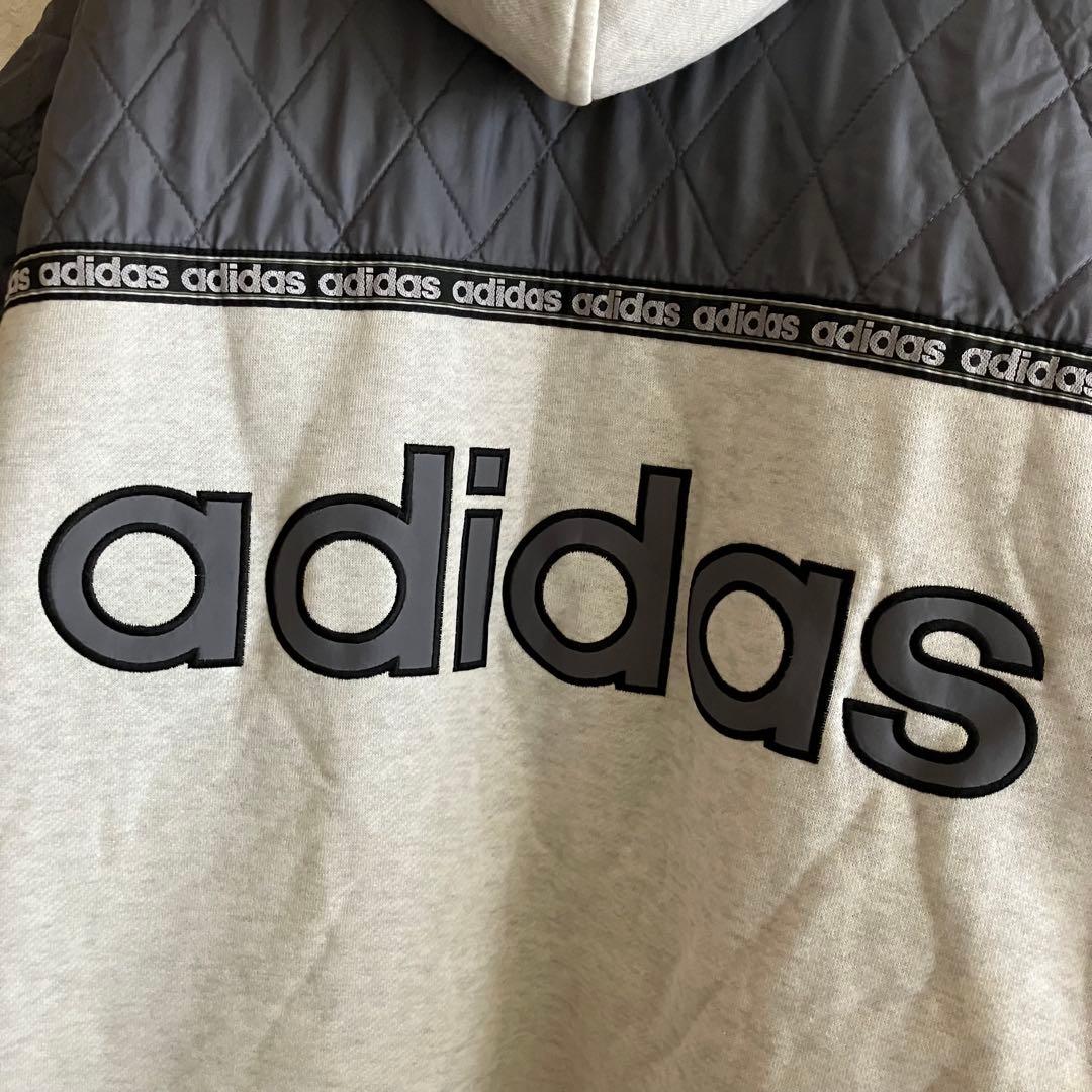 希少 90's 日本製 オールドアディダス 刺繍ロゴ インナーボアパーカー XL