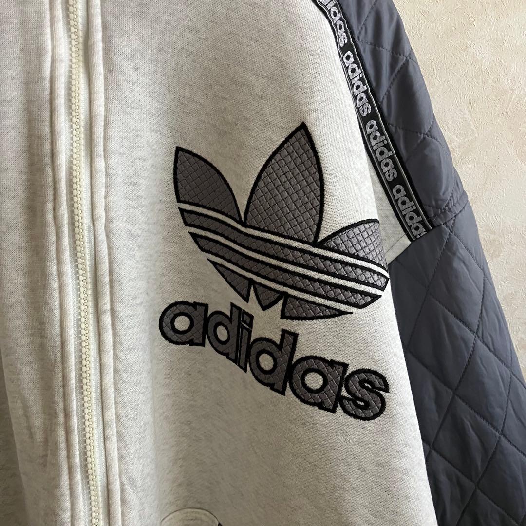 希少 90's 日本製 オールドアディダス 刺繍ロゴ インナーボアパーカー XL