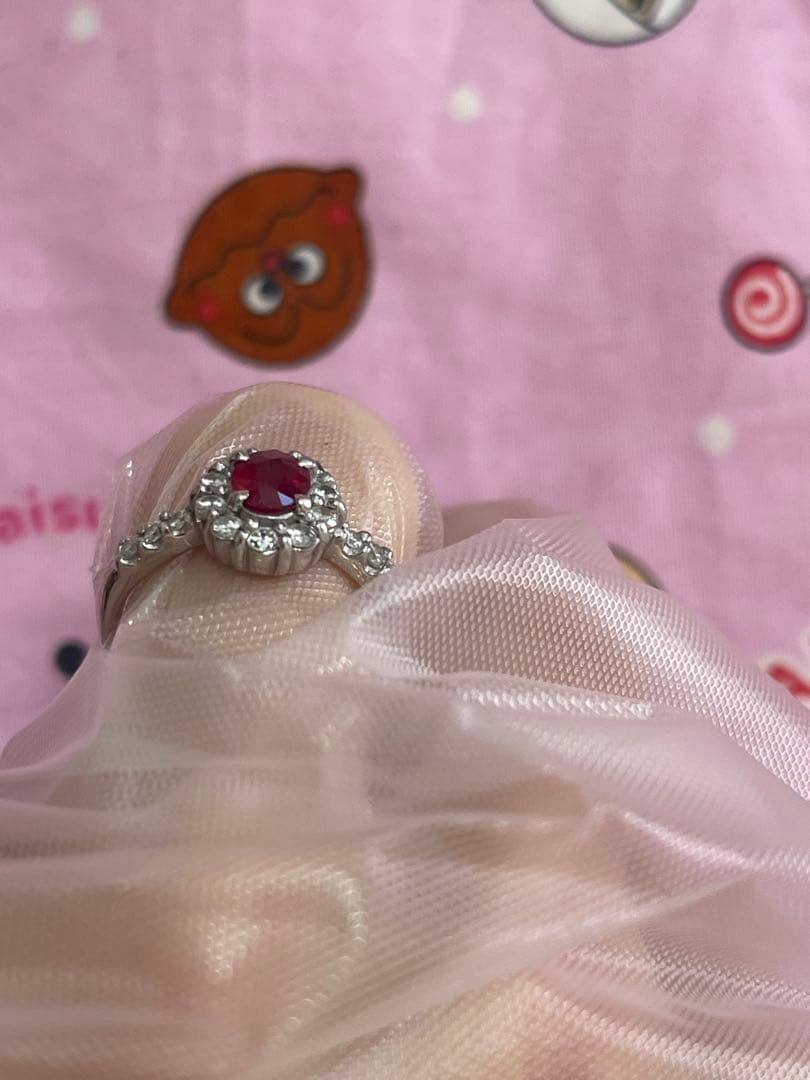 h*a様 ルビー0.38カラットダイヤ0.51カラットプラチナ8号リング