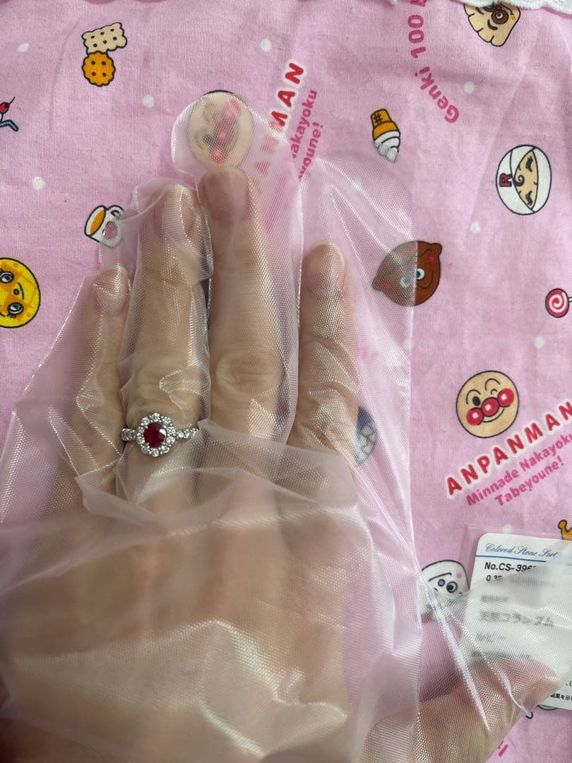 h*a様 ルビー0.38カラットダイヤ0.51カラットプラチナ8号リング