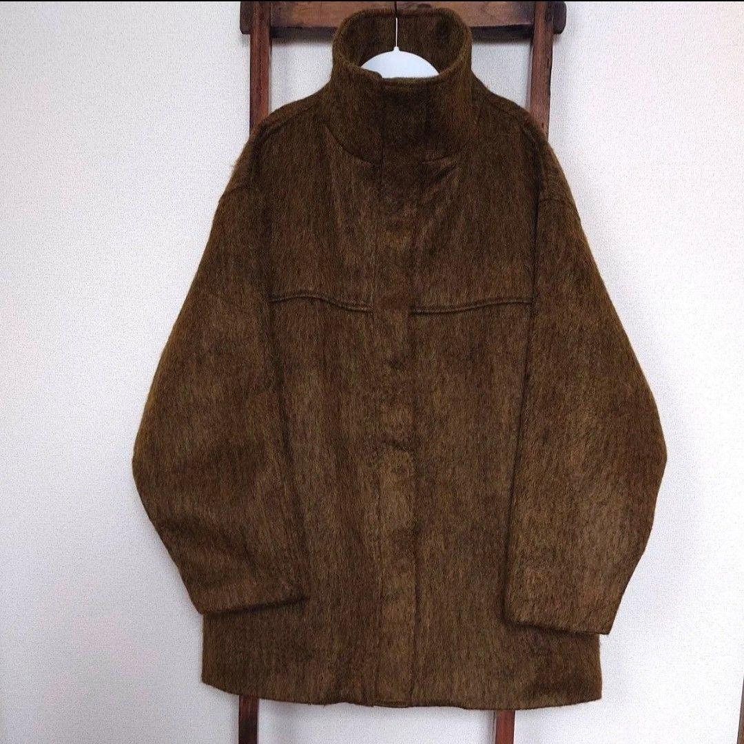 ★新品タグ付★ステンカラーコート シャギー スタンドカラー hellam