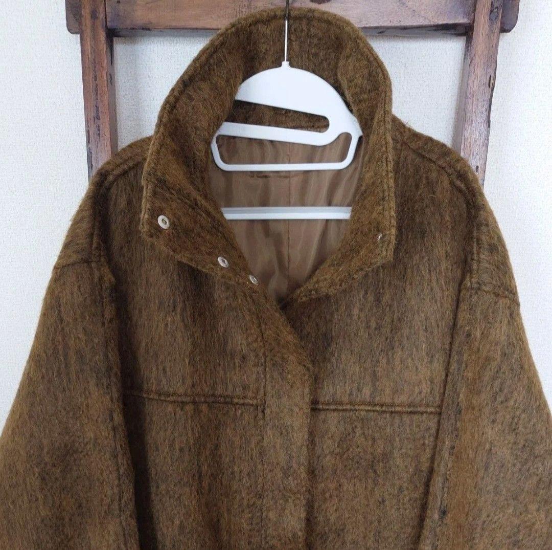 ★新品タグ付★ステンカラーコート シャギー スタンドカラー hellam