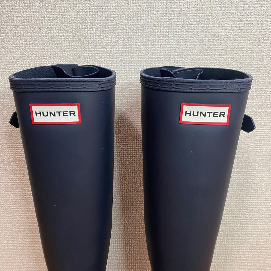 値下げ中【極美品】HUNTER レインブーツ 長靴 ネイビー US8