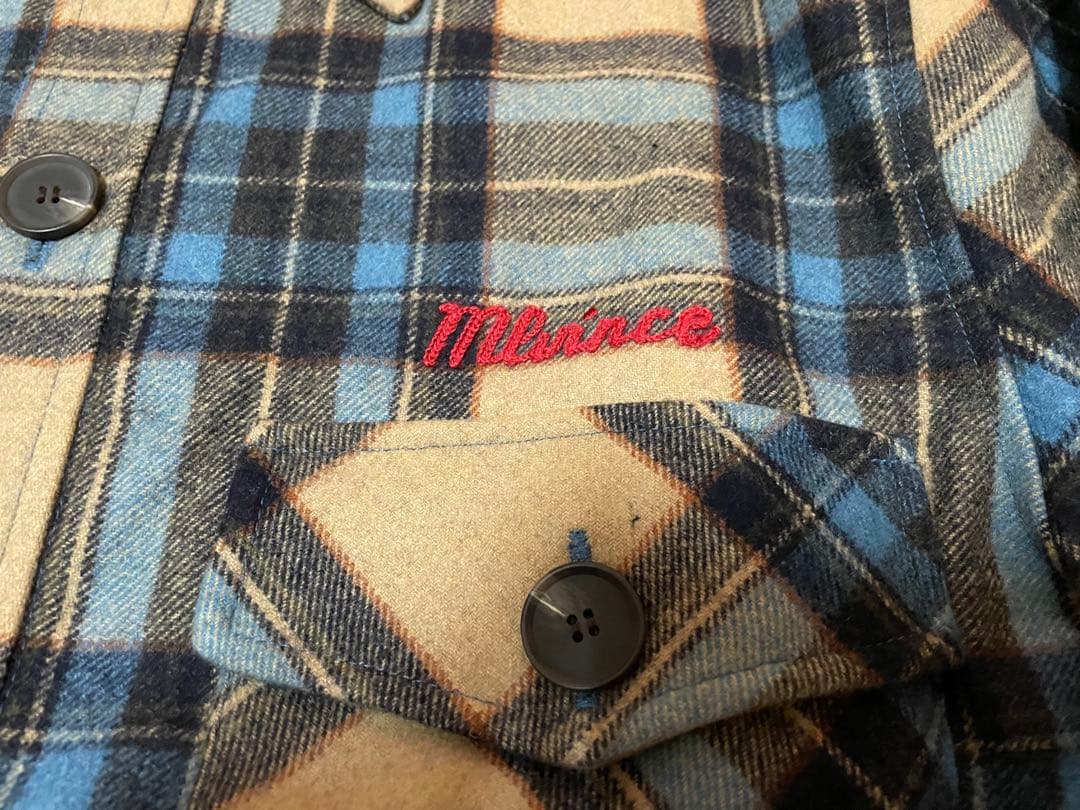 MLVINCE wool check jacket BLUE Lサイズ