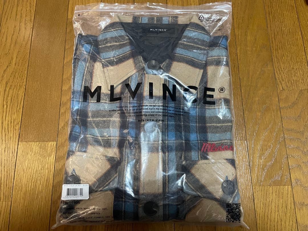 MLVINCE wool check jacket BLUE Lサイズ
