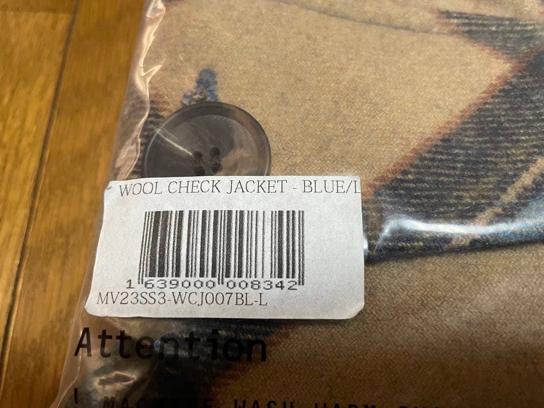 MLVINCE wool check jacket BLUE Lサイズ