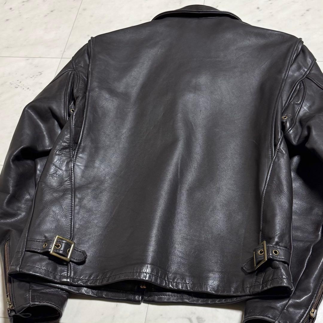 Schott レザーシングルライダースジャケット ダークブラウン 40