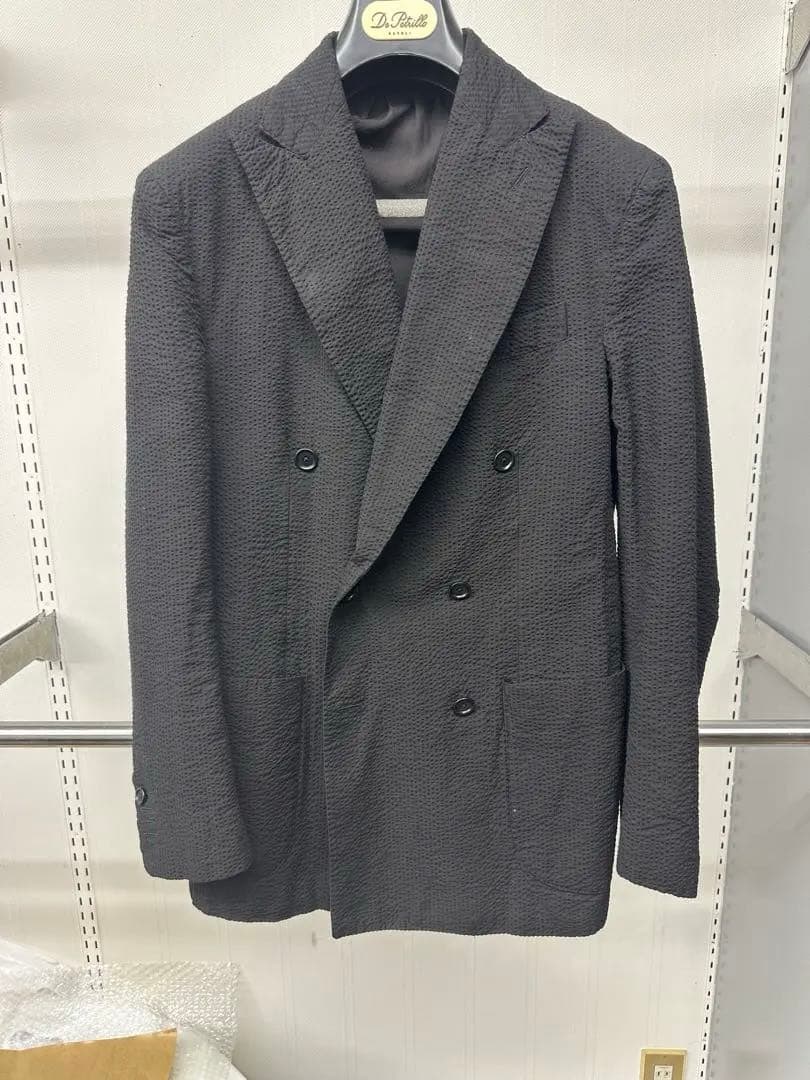 De Petrillo／デペトリロ シアサッカージャケット　46 ブラック