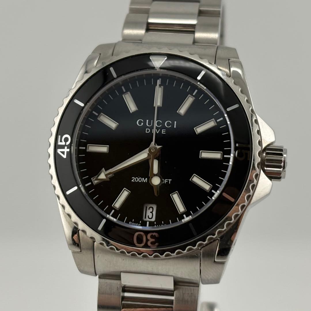 【超希少】グッチ ダイブ 136.4 クォーツ デイト レディース