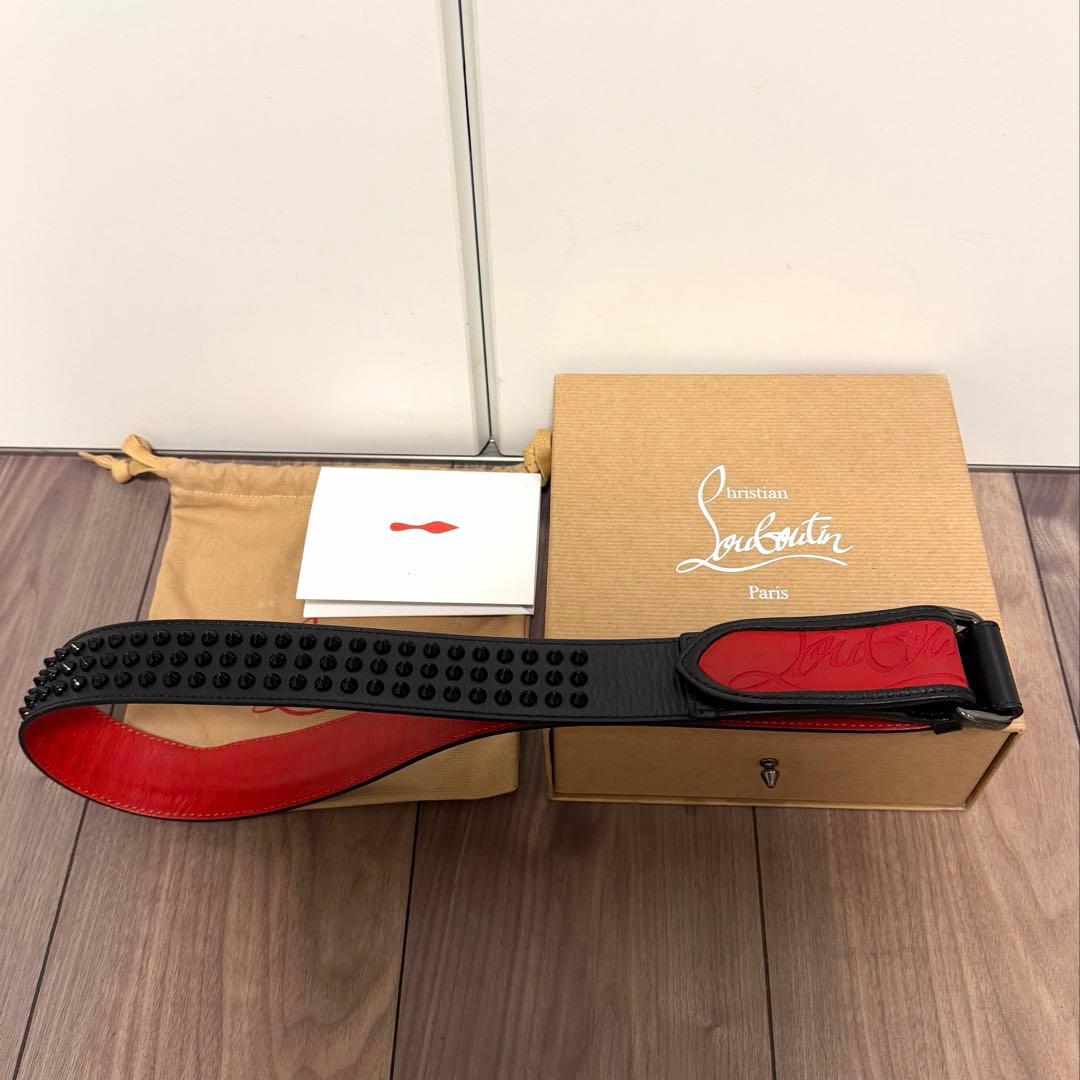 Christian Louboutinルブタン メンズベルト レザー 黒赤