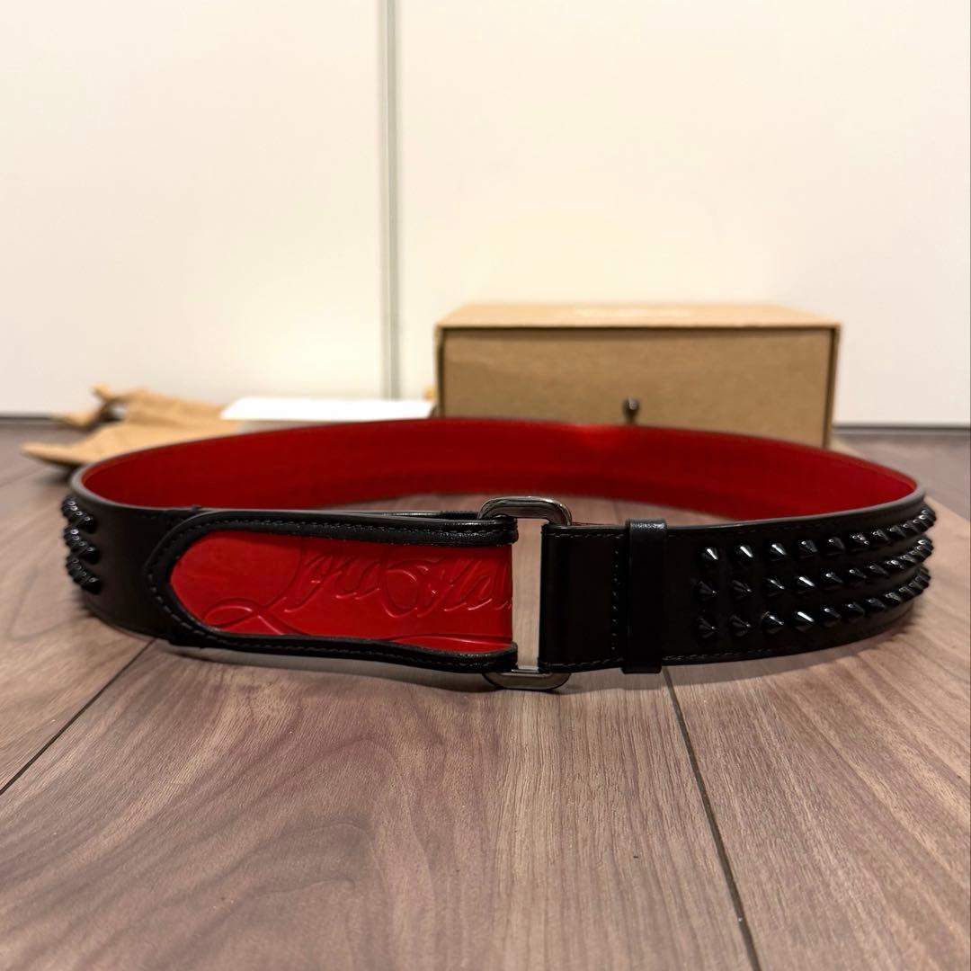 Christian Louboutinルブタン メンズベルト レザー 黒赤