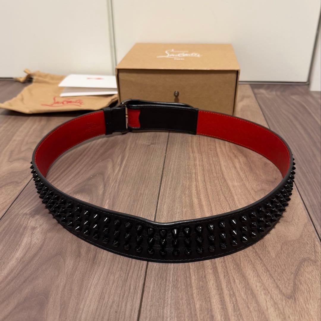Christian Louboutinルブタン メンズベルト レザー 黒赤