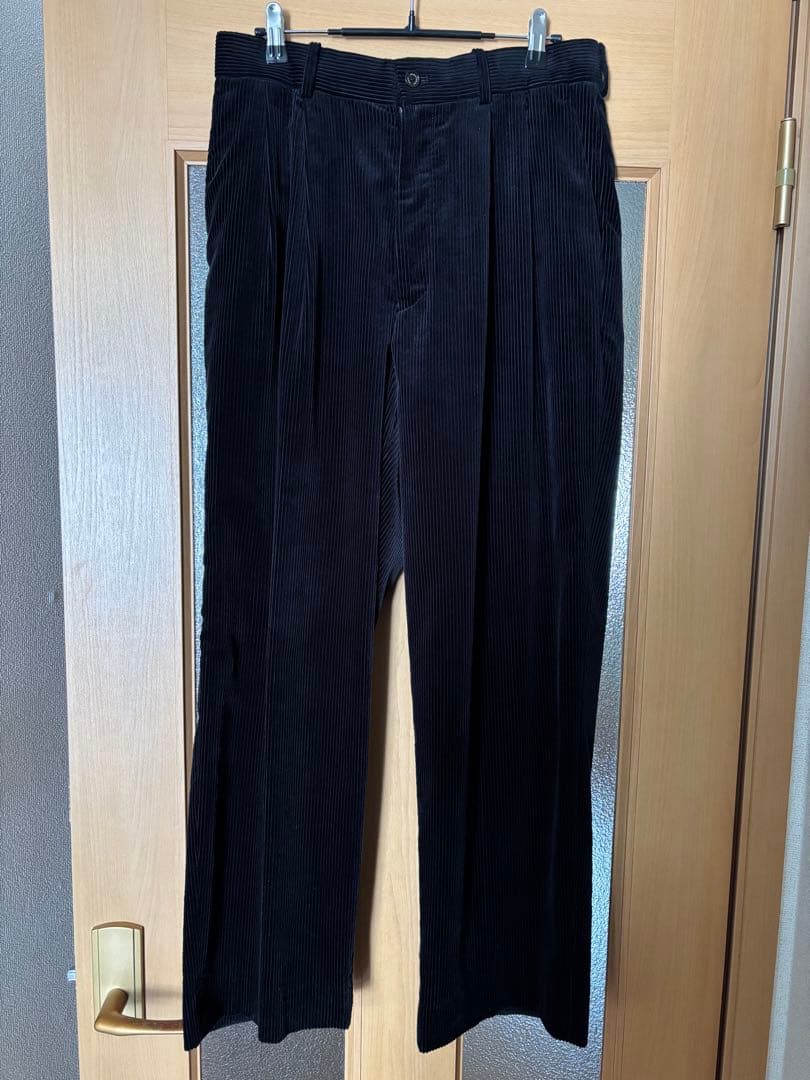 25AW MARKAWARE コーデュロイ タックパンツ BLACK size2