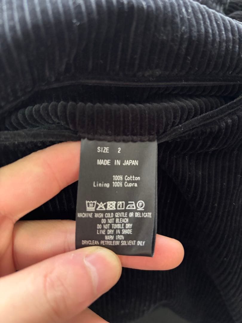 25AW MARKAWARE コーデュロイ タックパンツ BLACK size2